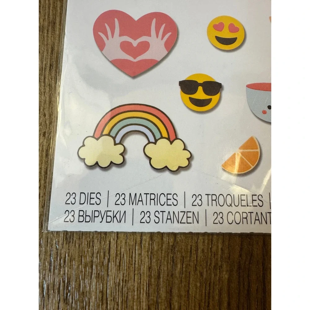 Sizzix Thinlits Spring Icons Die Set 664365 23 Piece Emoji Rainbow Coffee